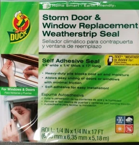 DUCK STORM DOOR & WINDOW REPLACEMENT WEATHERSTRIP SEAL 1/4" x 1/4" x 17" NEW - Picture 1 of 3