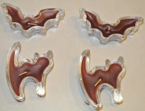 New Bats & Cats Glass Votive Candles Halloween Set of 2 Bats and 2 Cats Lot of 4 - Picture 1 of 3