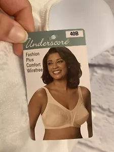 Underscore Lace Trim Underwire free Unlined Full Coverage Soft Cup 40B #B1396 - Picture 1 of 7