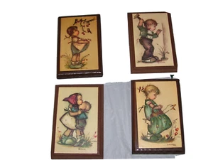 Set of 4 Vintage Bonnie Plaques Hummel Style Wood Wall Art Vintage 70s Some Wear - Picture 1 of 10