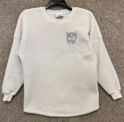 Walt Disney World Parks Spirit Jersey Adult White Fleece Sweater Size Small - Image 1 of 4