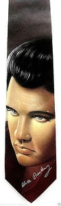 Ralph Marlin Elvis Presley Men's Necktie Guitar Music Name Signature Neck Tie - Picture 1 of 2