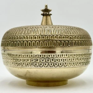 Rajasthani Mogul dekorative Messing Deckel Betel Gewürz Pandan Dose - Bild 1 von 15