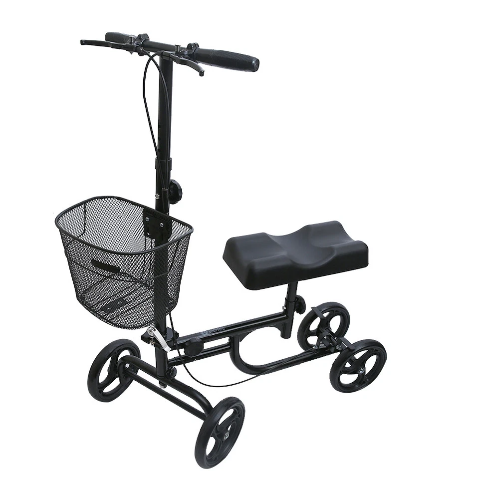 BodyMed Folding Knee Scooter With Dual BRAKING System and Basket ZZRWAL03