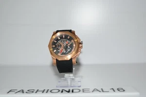 New Orefici Gladiatore Rose SS Black Silicone Chrono ORM2C4810 MSRP $695 Watch - Picture 1 of 3