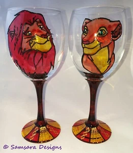 Lion King Simba Nala Disney Wine Gin Beer Glass Gift Cult - Picture 1 of 8