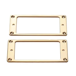 2PCS Metal Humbucker Pickup Ring Flat Rectangle for Electric Guitar Les Paul LP - Picture 1 of 12