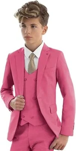 Suit for Boys Wedding Tuxedo Slim Fit 3Pcs Kids Formal Tuxedo Suit Child Blazer - Picture 1 of 39