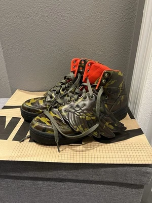 Adidas Jeremy Scott Sneakers Wings 2.0 Camo Shoes G50726 Mens Size 8.5 Authentic - Photo 1/4