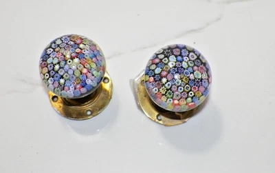 PAIR (2) VINTAGE MILLEFIORI ITALIAN DOOR KNOBS - Image 1 of 4