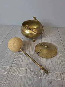 Vintage Brass Firestarter Mortar/ Pestle Kindling Lighter with Lid - Picture 1 of 14