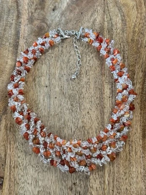 "Collar de plata esterlina con cuentas de cornalina de cuarzo blanco Jay King Mine Finds 17""" Foto 1 de 4