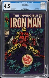Iron Man #1 (1968 Marvel) CGC 4.5 Story Continued from Iron Man and Sub-Mariner - Picture 1 of 2