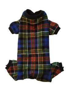 Pijama de franela a cuadros azul Scottie PJ perro cachorro mascota ropa 4xs - grande - Imagen 1 de 4
