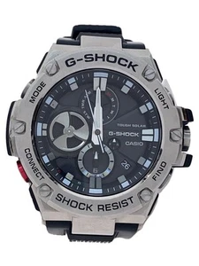 CASIO Solar Watch G-SHOCK Analog Rubber Black Silver - Picture 1 of 5