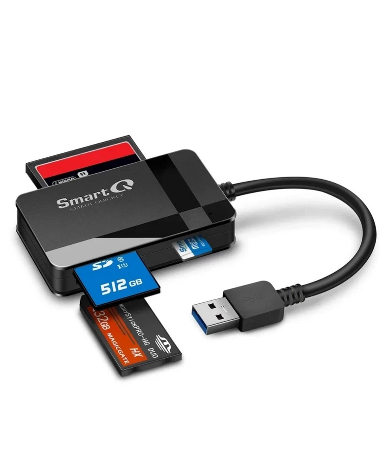 SMARTQ C368 PRO USB Card Reader Plug & Play Apple & Windows SD, Micro SD, MS, CF - Image 1 of 1