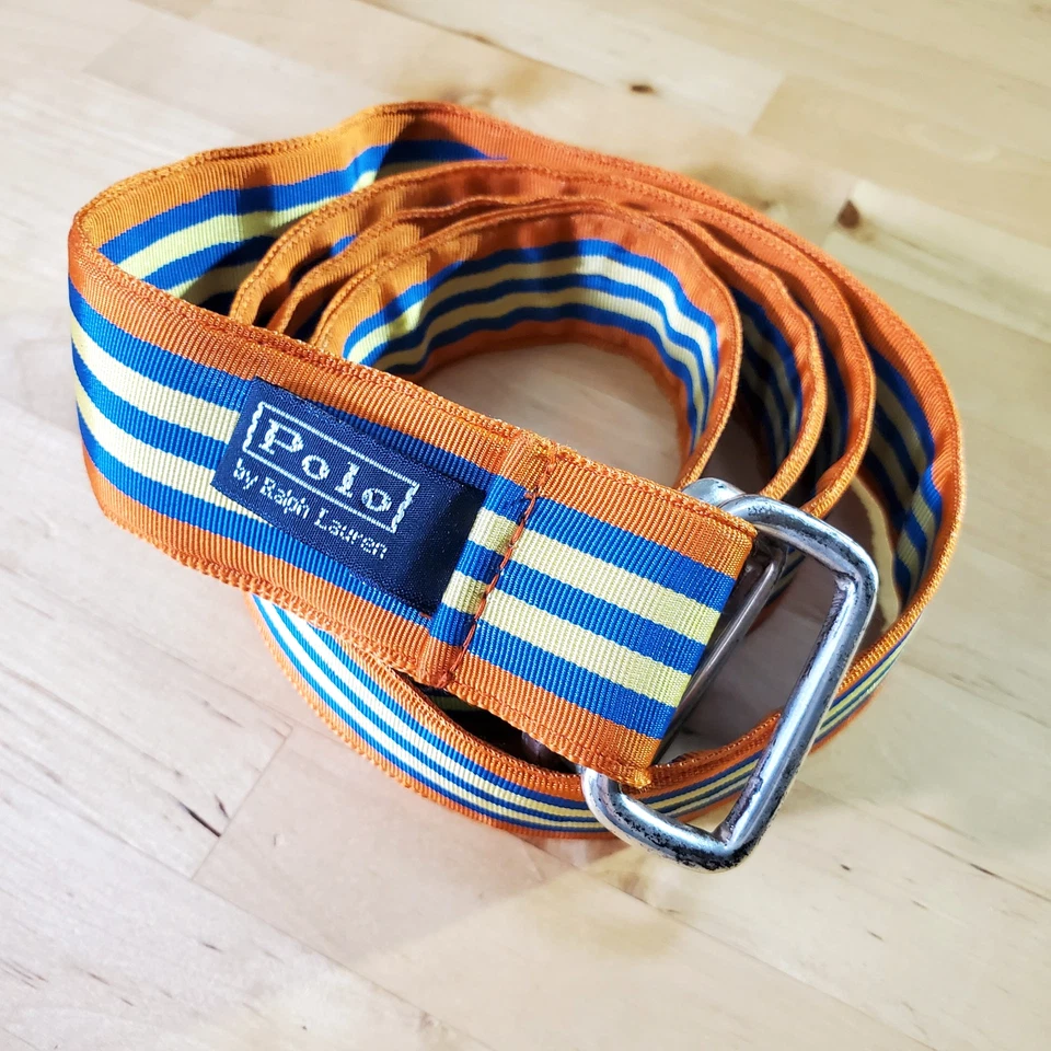 Ремень мужской Polo Ralph Lauren многоцветный опрятный регулируемый винтажный длинный 50 дюймов XL - Изображение 1 из 4