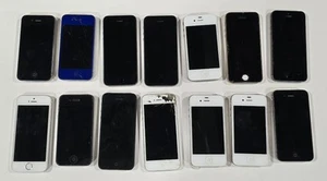 Lot Of 14 iPhones, 4, 4S, 5, 5S, SE Gen 1, Not Working Parts Only - Zdjęcie 1 z 2