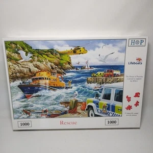 Puzzle neuf sauvetage 1000 pièces RNLI canot de sauvetage maison de puzzles HOP Coastguar - Photo 1/8
