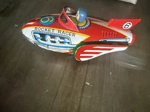 Friction 7.5" Tin Rocket Racer with Working Siren w/ Original Box - Picture 1 of 7