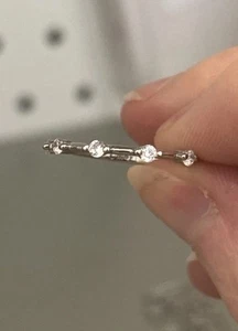 Minimalistischer Bahnhof Vorsteckring 18 Karat Weißgold vergoldet Größe 6 - Bild 1 von 3