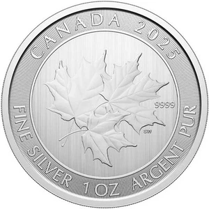 2025 $5 Silver Canadian Triple Maple Leaf 1 oz Brilliant Uncirculated - Picture 1 of 3