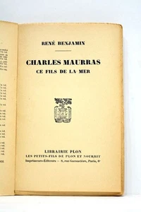 LIVRE ANCIE NBENJAMIN CHARLES MAURRAS FILS MER POLITIQUE THEOLOGIE 1932 - Picture 1 of 4