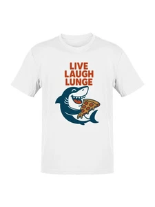 Shark Pizza Fun Slogan Design Men's T-shirt - Picture 1 of 9