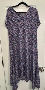 Chico's Gr. 4 (20/22) Kleid Midi Haifischbiss, Rücken Keyhold Jersey - Bild 1 von 5