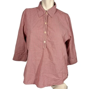Camisa Abercrombie Roja Guinga Cuadros Manga 3/4 Abotonada L Country Preppy - Imagen 1 de 7