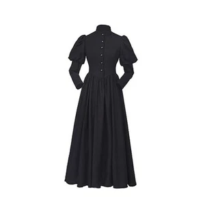 Women Gothic Victorian Dress Renaissance Ball Gown Costume Black Victorian - Picture 1 of 7
