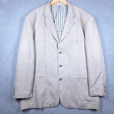 Vintage GAP Blazer Men's XL (Fits 52) Beige 100% Linen Unlined 3-Button Coat - Image 1 of 4