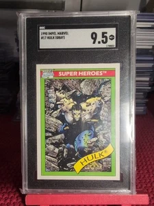 1990 Imp[el Marvel #17 Hulk (Gray) Rookies Marvel Comics Card SGC 9.5 NM-MT - Picture 1 of 2