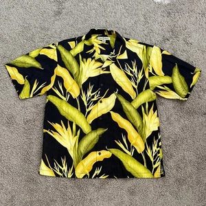 Camisa Hawaiana Para Hombre TOMMY BAHAMA Estampado de Hojas Mangas Cortas Botones Naturales Talla L - Imagen 1 de 8