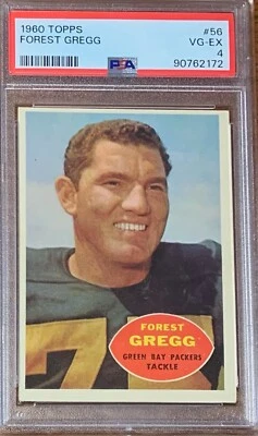 1960 Topps Football #56 Forest Gregg Rookie Green Bay Packers PSA 4 - Image 1 of 2