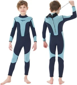 Kids Wetsuit for Boys Girls Toddler 3mm Back Zip Thermal Swimsuits 4 Navy+blue - Picture 1 of 9
