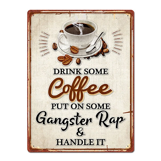 Country Metal Tin Sign Wall Art Drink Some Coffee Plaque 30x40cm - Image 1 of 1