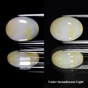 💎 3.79ct Oval Cabochon Natural White Opal - Spectral Play, Ethiopia Gem - Imagen 1 de 6