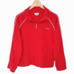 Reebok Red Lightweight Zip Up Fleece Jacket Top - Size Youth Girls 14 years - Picture 1 of 6