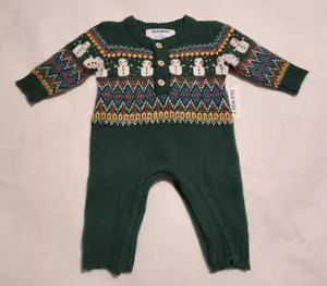 NWT Old Navy Snowman Sweater Romper One Piece Baby Boy - Picture 1 of 1