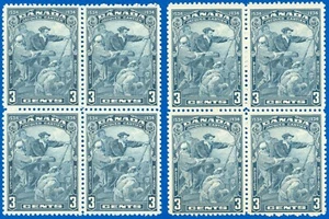 CANADA, SCOTT #208 Blocks/4 x2! Mint-F/VF-OG-NH, "Jacques Cartier" (SK) - Picture 1 of 1