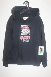 SUPER MARIO Hoodie Boys S (6/7) Black Graphic Print Nintendo Pullover Sweatshirt - Picture 1 of 8
