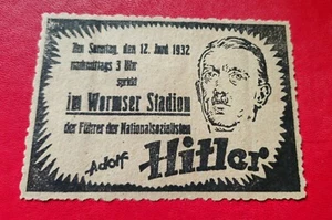 Adolf Hitler - T Rare Affichette Originale Pour Les Élections Au Reichstag 1932 - Photo 1 sur 2