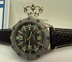 Fliegeruhr Herrenuhr Automatik Russisches Kaliber Edelstahl schwarz GS-990 Arabi - Picture 1 of 4