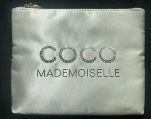 CHANEL Coco Mademoiselle Cosmetics Pouch Make Up Bag Pouch Sequin White Silver - Picture 1 of 4