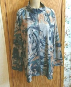 Womens shirt Sz 3X CJ BANKS Long Sleeve Full Zip Jacket shirt pockets New tag - Picture 1 of 9