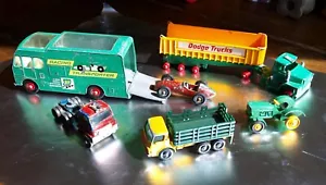 LOT Lesney Matchbox King Size Racing Transporter, Stake Truck, Tipper, Tractor   - Picture 1 of 24