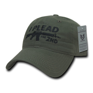 I Plead the 2nd Amendment AR-15 Patriotic Relaxed Fit Hat OD Tactical Cap  
