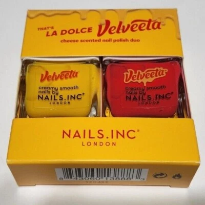 Esmalte de uñas perfumado con queso Nails Inc. La Dolce Velveeta dúo rojo amarillo liso Foto 1 de 3