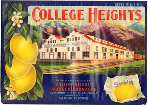*Original* COLLEGE HEIGHTS Packing House Train Claremont Lemon Label NOT A COPY - Picture 1 of 1